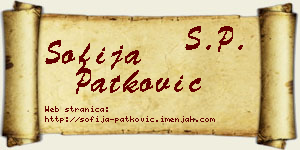 Sofija Patković vizit kartica